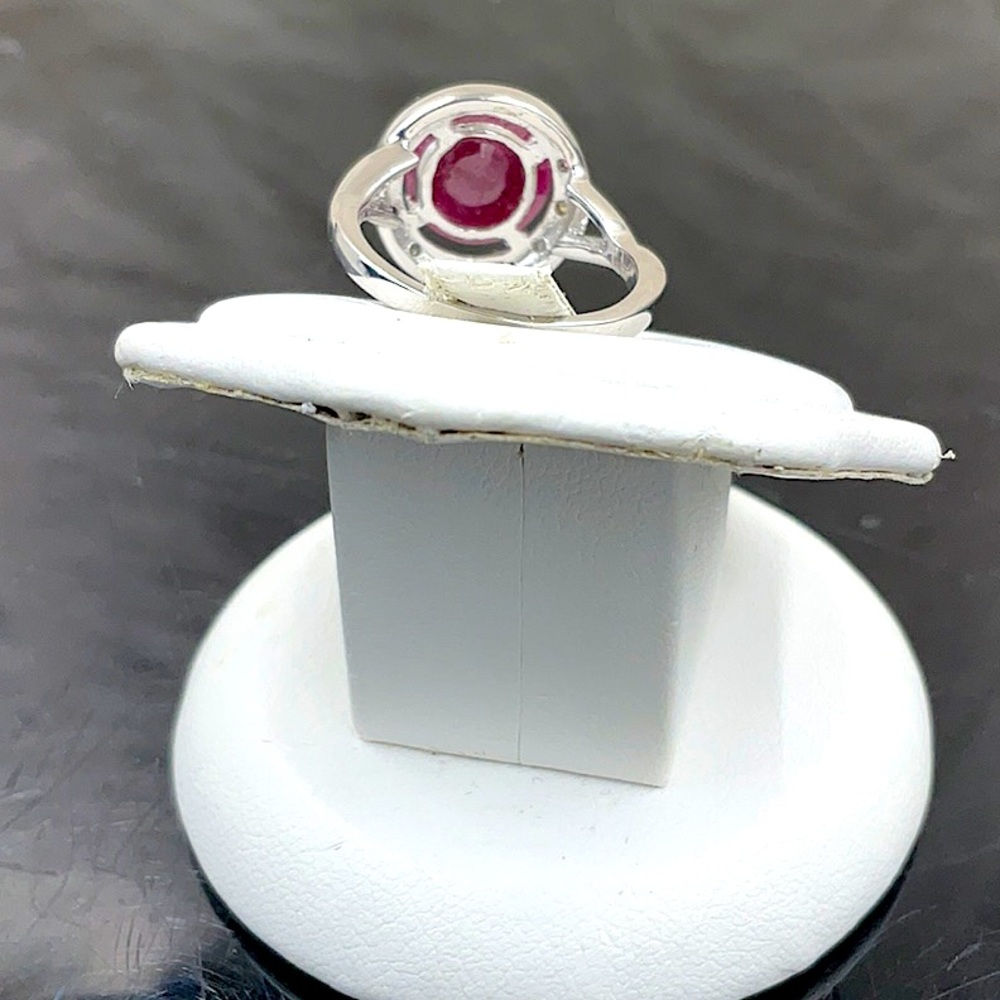 Sterling Silver Natural Ruby Gemstone Ring Size 7… - image 3